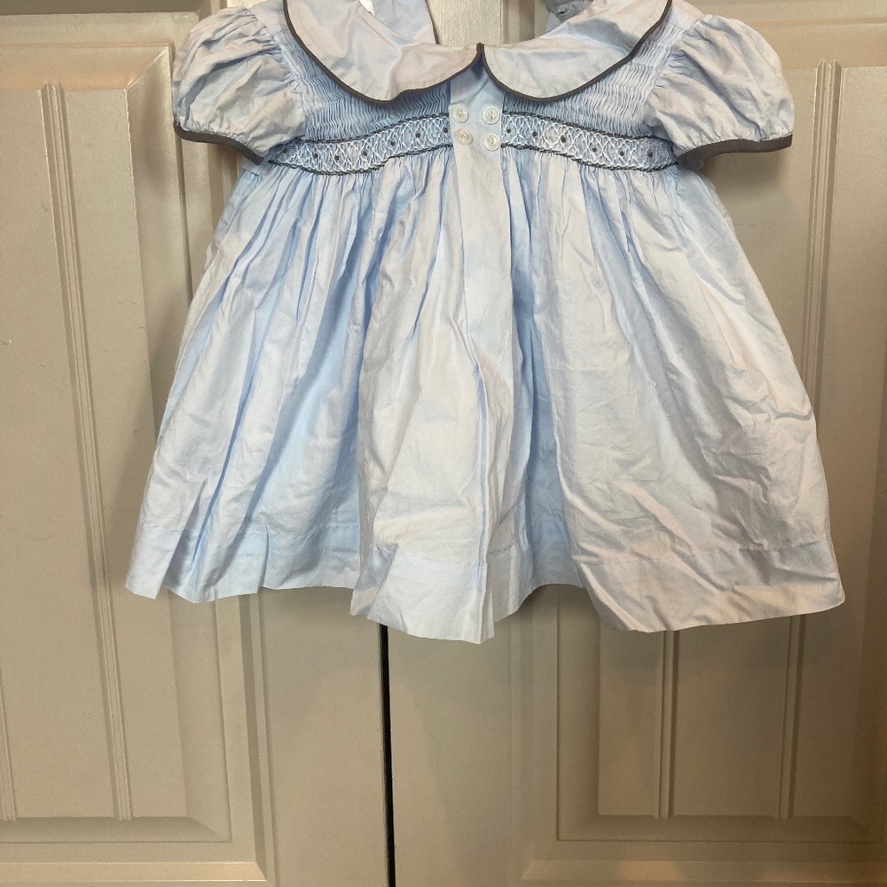 Baby girls Dondolo blue collared pleated dress size 3 months